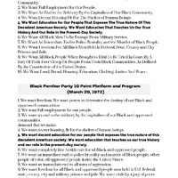 Black Panther Party 10 Point Platform and Program (1966 and 1972)